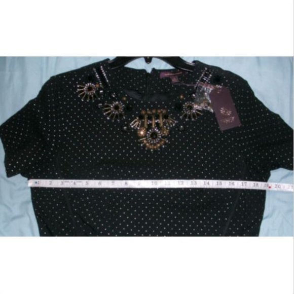 Marchesa Voyage Dot Beaded Fit & Flare Dress 10 - Picture 5 of 7